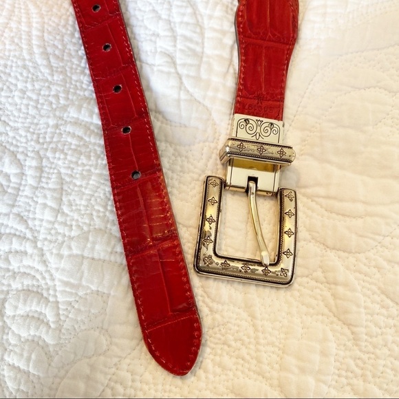 Brighton Reversible Red & Black Braided Leather Belt - M main image 5
